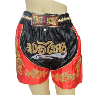 กางเกงนักมวยไทยสำหรับเด็ก  ดำส้ม Size M S038