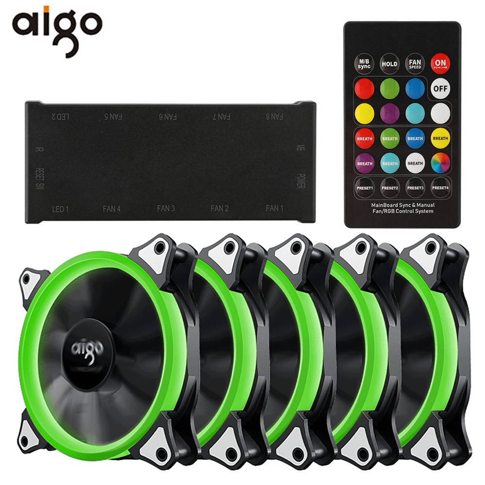 Aigo R3 /R5 PRO 120mm PC Case Fan RGB Cooler Adjustable Aurora RGB ...