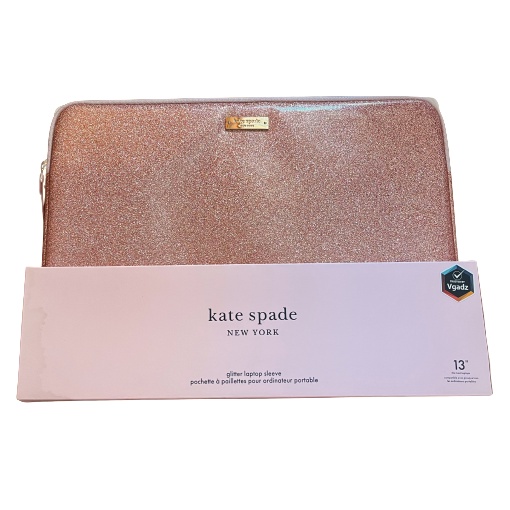 (มือสอง) Kate Spade New York ซองโน๊ตบุ๊ค Macbook 13" ของแท้ สีโรสโกล ชมพูกากเพชร