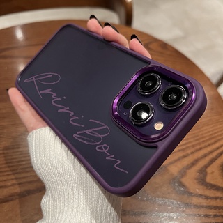 ใหม่สีม่วงเข้มออกแบบชื่อโปร่งใสเคสโทรศัพท์กันกระแทกสำหรับเคสไอโฟน 14 pro max 12 11 13 pro max plus