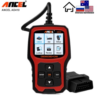 Ancel AD410 OBD2 เครื่องสแกนเนอร์อ่านโค้ดรถยนต์ EOBD OBDII หลายภาษา