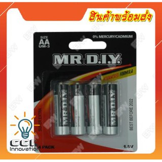 ถ่านก้อน อัลคาไลน์ AA 1.5V UM-3 Mr Diy Alkaline แบตเตอรี่ 4ก้อน