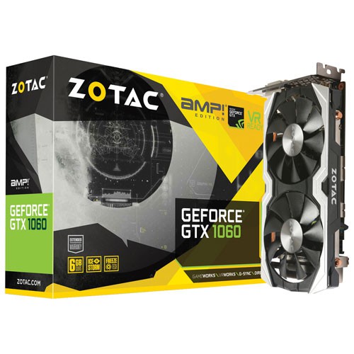 Zotac GeForce GTX 1060 แอมป์รุ่น 6GB พร้อมแผ่นหลัง (ใช้แล้ว)