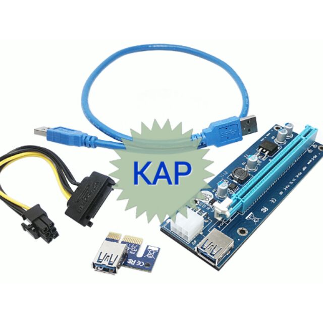 PCI-E 1x to 16x Mining Machine Enhanced Extender Riser Adapter v.9 (AAA)