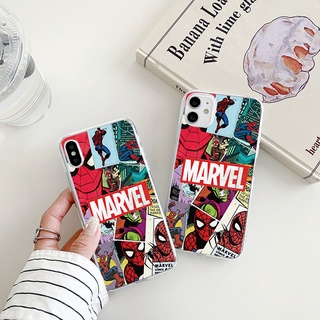 Marvel Spiderman Poster เคสไอโฟน 11 12 13 14 promax เคสโทรศัพท์ iPhone 7 8 Plus Se 2020 8พลัส เคส X Xr XsMax phone cover