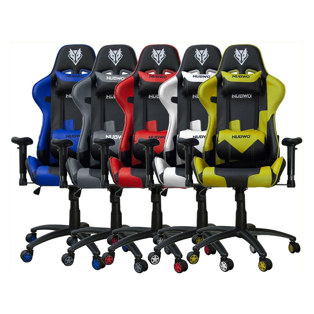 NUBWO CH-011 Gaming Chair เก้าอี้เกมมิ่ง - (สีน้ำเงิน,สีเทา,สีแดง,สีขาว,สีเหลือง)