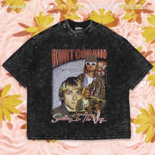 เสื้อยืดผ้าฝ้ายพิมพ์ลายขายดี เสื้อยืด ลาย Kurt COBAIN NIRVANA OVERSIZE WASHING | เสื้อยืด ขนาดใหญ่ | เสื้อยืด พิมพ์ลายซั