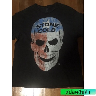 เสื้อยืดผ้าฝ้ายพิมพ์ลายแฟชั่น เสื้อยืดแขนสั้น นักมวยปล้ำWWE (STONE COLD)   สภาพดี ของพร้อมส่งครับ