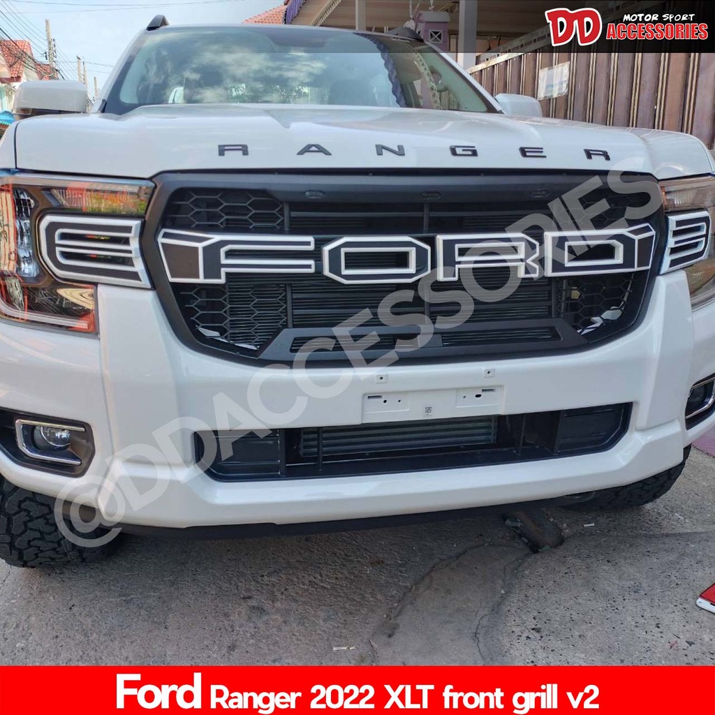 กระจังหน้า Ranger 2022 2023 2024 ทรง Raptor T9 สำหรับ widtrack และ sport (สำหรับรุ่นไม่มีกล้องหน้า) 