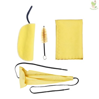 Saxophone Sax Cleaning Care Kit 3pcs Cleaning Cloth + Mouthpiece Brush Musical Instrument Maint