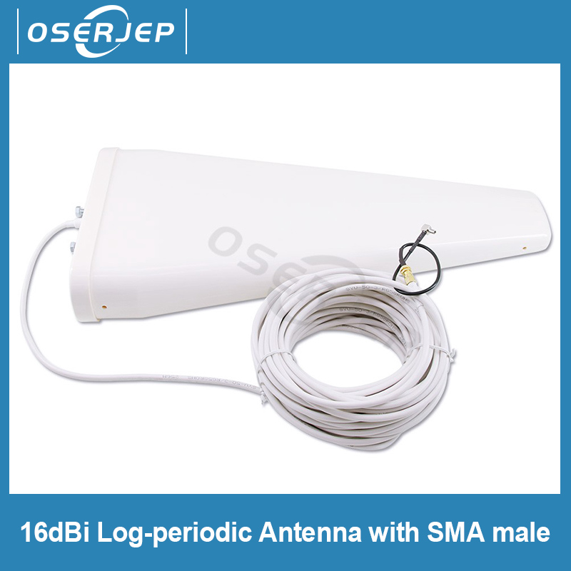 เสาอากาศแบบล็อกระยะ 16dBi พร้อมขั้วต่อ SMA ตัวผู้ สายเคเบิล 15 ม. และตัวแปลง SMA เป็น TS9 N