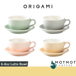 ORIGAMI Ceramics Latte Bowl Size 6oz &amp; 8oz with Saucer | แก้วกาแฟ พร้อมจานรอง 6oz และ 8oz