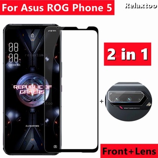 ฟิล์มกระจกนิรภัยป้องกันเลนส์กล้อง 2In1 สําหรับ Asus Rog Phone 5 6 3 ROG3 Strix ROG5 ROG6 Phone6 Phone5 Pro Ultimate Screen Protector Tempered Glass Film