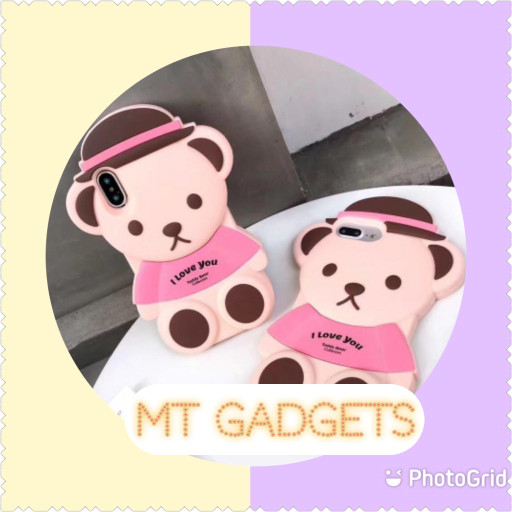 Oppo Real me C3 5 6 5i A12 A12E A37 A9 2020 A5 2020 A1K C2 A3S F9 SOFTCASE DOLL 4D TEDDY BEAR เคสหลั