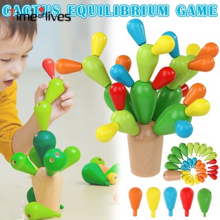 TF▶ Cactus Equilibrium Game Balancing Cactus Wooden Toy Detachable Building Blocks