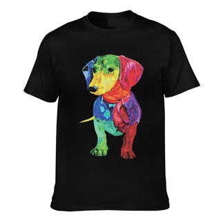 ผ้าฝ้ายคอกลมเสื้อยืดผ้าฝ้าย พิมพ์ลายสุนัข Weiner Dog Lover สีสันสดใส สําหรับผู้ชายfrom S-4XL