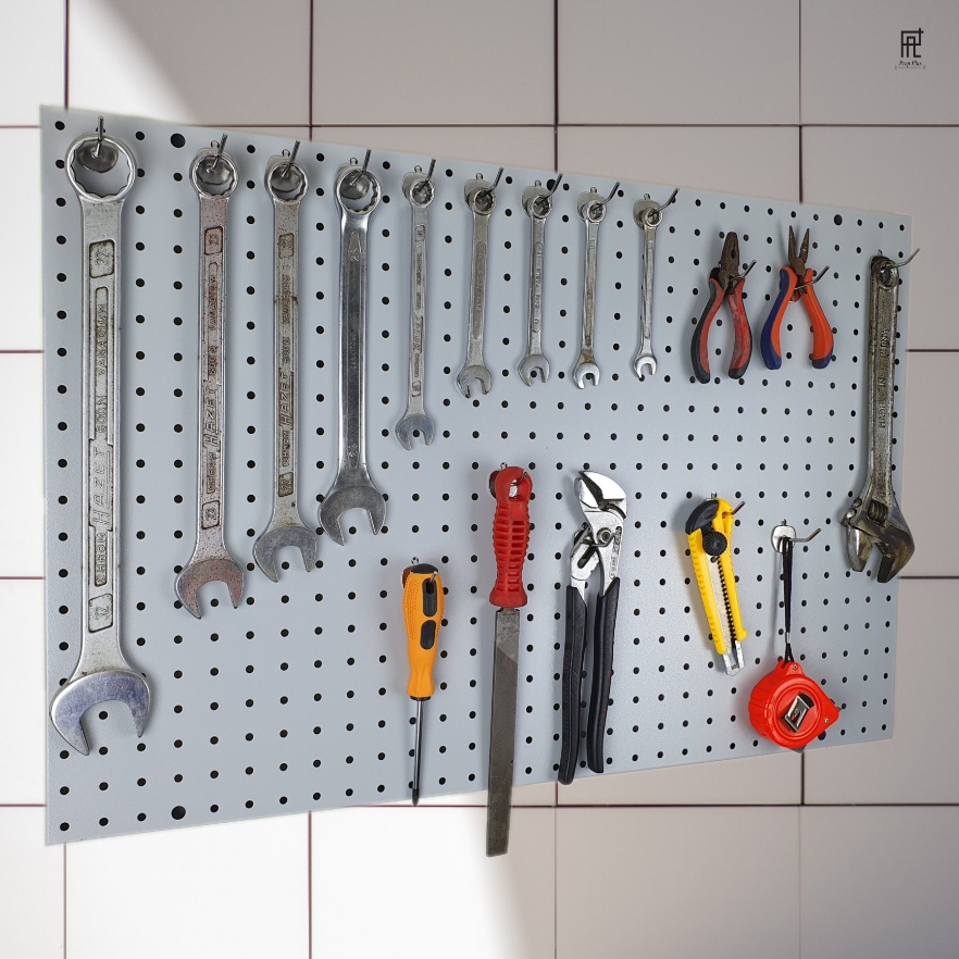 Pegboard เหล็ก Prop Plus รุ่น HEAVY กระดานแขวนเครื่องมือ กระดานแขวนของ ติดผนัง จัดเก็บของ แผงแขวนของ