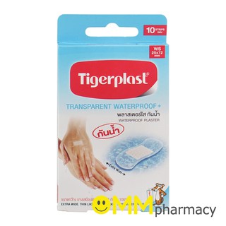 Tigerplast (WS) ไทเกอร์พล๊าส พลาสเตอร์ใสกันน้ำ ขนาด25x72mm 10แผ่น/กล่อง