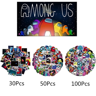 Among Us สติ๊กเกอร์ 30/50/100/180ชิ้น/ชุดสําหรับติดตกแต่งของเล่น