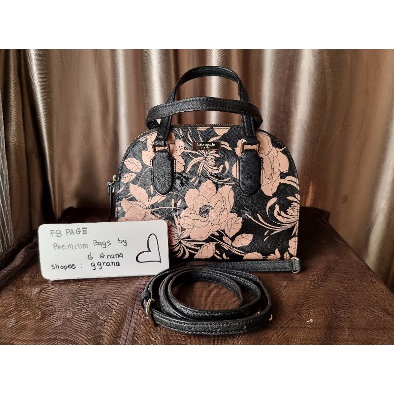 [ Used ] Kate Spade New York Reiley Laurel Way Gardenia Satchel - Black Multi