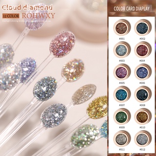 สีเจลกลิตเตอร์ ใหม่ สีเจลกลิตเตอร์เแฟลช กาวแพลตตินั่มความหนาแน่นสูง สดใส Cloud diamond 5ml