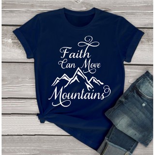 เสื้อยืดคอกลม De Moda รุ่น Mountains สีกรมท่า เสื้อยืดแขนสั้น เสื้อยืดผู้หญิง