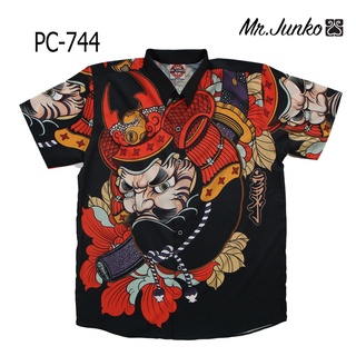 ⚡ ส่งฟรี⚡เสื้อเชิ้ต ซามูไรยากูซ่า ผ้าซาติน นิ่ม ใส่สบายไม่ร้อน Mr-Junko PC-744