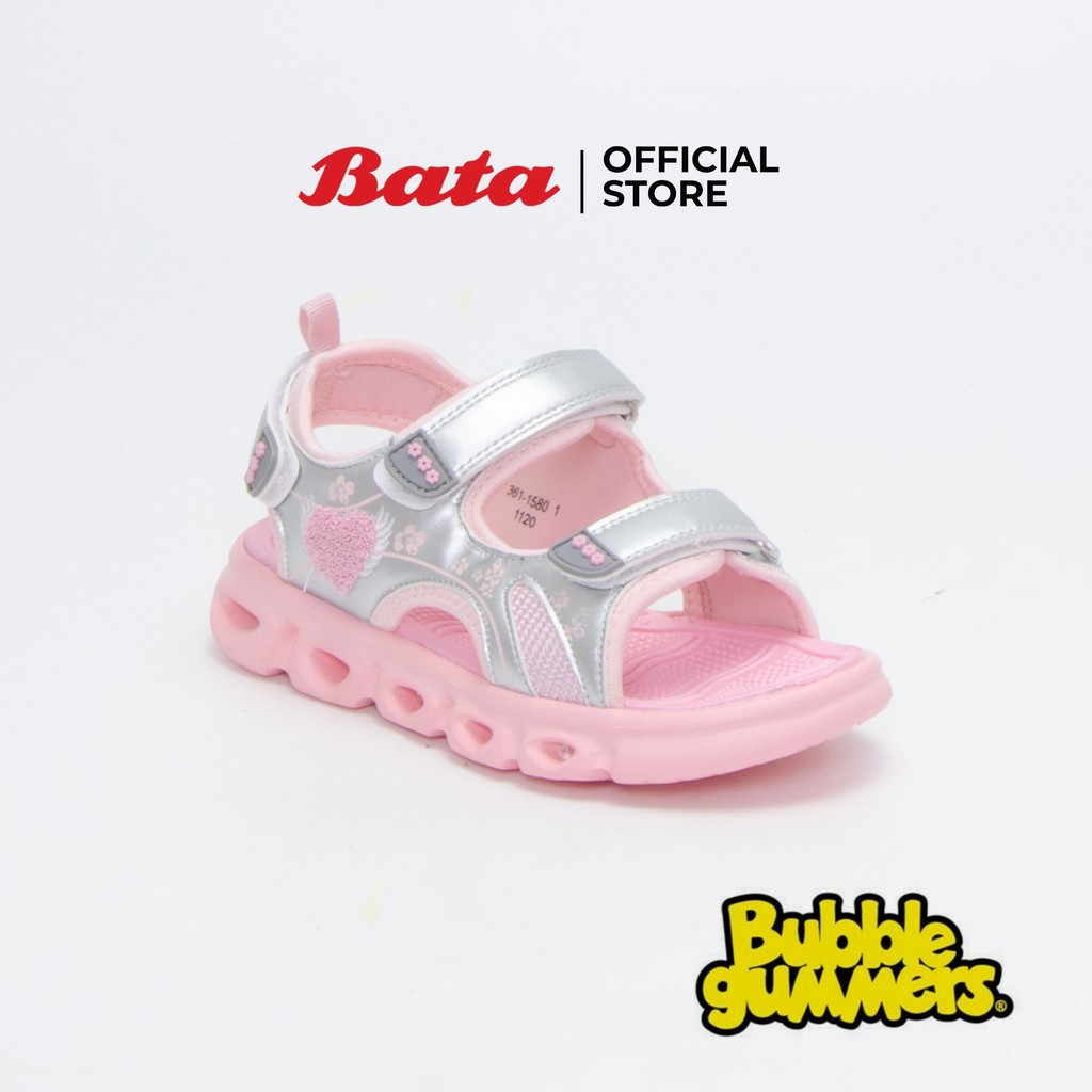 Bata Bubble Gummers Girls' Mules Sandals รองเท้าแตะรัดส้นสำหรับเด็กหญิง รุ่น Spiral หลากสีสัน 3611580