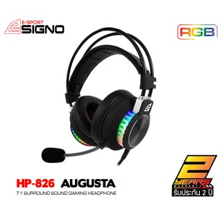 SIGNO E-Sport HP-826 (Black) AUGUSTA 7.1 Surround Sound Gaming Headphone(หูฟัง เกมส์มิ่ง)