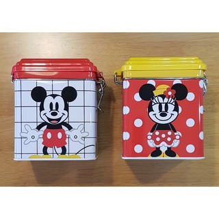 Disney กล่องเหล็ก Mickey Mouse &amp; Minnie Mouse ของแท้ ดิสนีย์ มิกกี้เม้าส์ มินนี่เม้าส์ ขายเป็นคู่ น่ารักมาก