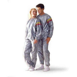 ชุดซาวน่า Sauna suit silver ชุดออกกำลังกาย รีดเหงื่อ สีเงิน