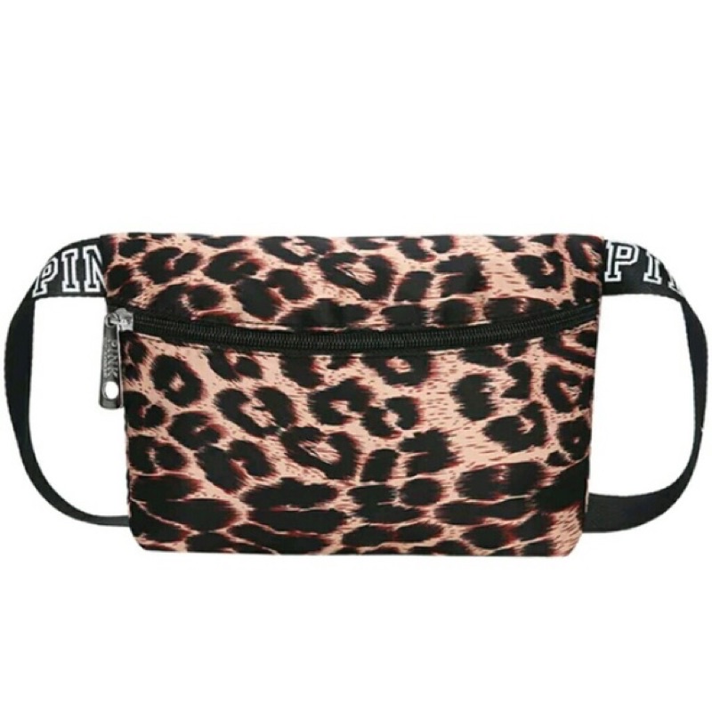 victoria secret pink leopard belt bag