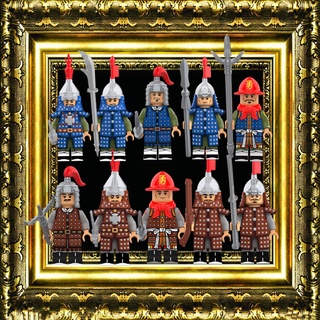 เข้ากันได้กับ Leging Minifigures Ming Dynasty of China Soldier Building Blocks ของเล่นสําหรับเด็ก