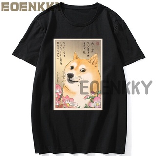 เสื้อยืด พิมพ์ลายการ์ตูน Doge Meme สีดํา แฟชั่นสําหรับผู้ชาย 2022S-5XL