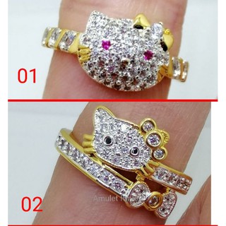 แหวน Kitty(คิตตี้)​ หุ้มทอง 18k ฝังเพชรสิสแท้