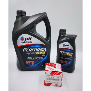 PTT Performa Synthc Plus EVOTEC 10w-40 ขนาด 5 ลิตร+กรองเครื่อง TOYOTA ลูกกระดาษ แท้เบิกศูนย์ รหัส.04152-YZZA6