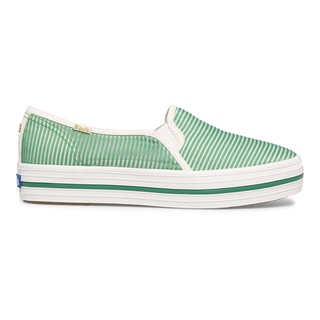 Keds รุ่น Triple Decker Ks Stripe Mesh รองเท้าผ้าใบ ผู้หญิง สี GREEN - WF65112