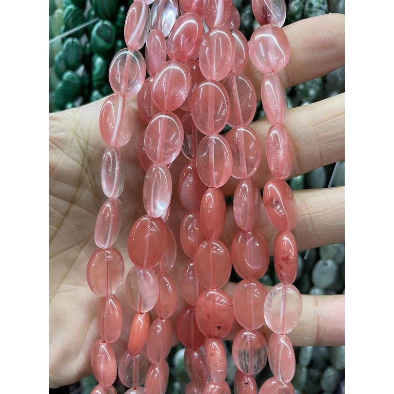 ลูกปัดหินธรรมชาติ ทรงวงรี ขนาด 10x14 มม. หลากสี สําหรับทําเครื่องประดับ สร้อยข้อมือ DIY - รูปที่ 3