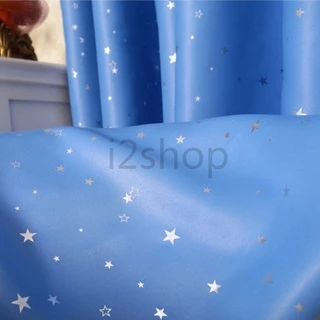 i2shop ผ้าม่านทึบกันร้อน ม่านประตูผืนใหญ่4เมตร กั้นห้อง ผ้าม่านหน้าต่าง กันแสงกันยูวี พิมพ์ดาว⭐ (ห่วงตาไก่) พร้อมส่ง