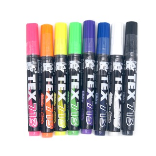 TEX 713 ปากกาไวท์บอร์ดสีสะท้อนแสง ลบได้