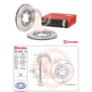 09 5957 10 จานเบรค ล้อ F (ยี่ห้อ BREMBO) รุ่น PVT MAZDA Magnum B2500 / Thunder 2.5 ปี 1981-1999