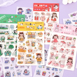 6 cartoon hand accounts and 4 paper stickers into DIY photo album diary gift stickers student stationery water cup stickers