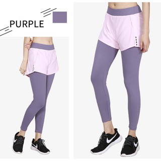 กางเกงออกกำลังกายขายาว วิ่ง/ฟิตเนส Leggings 2IN1 Doubel Layer