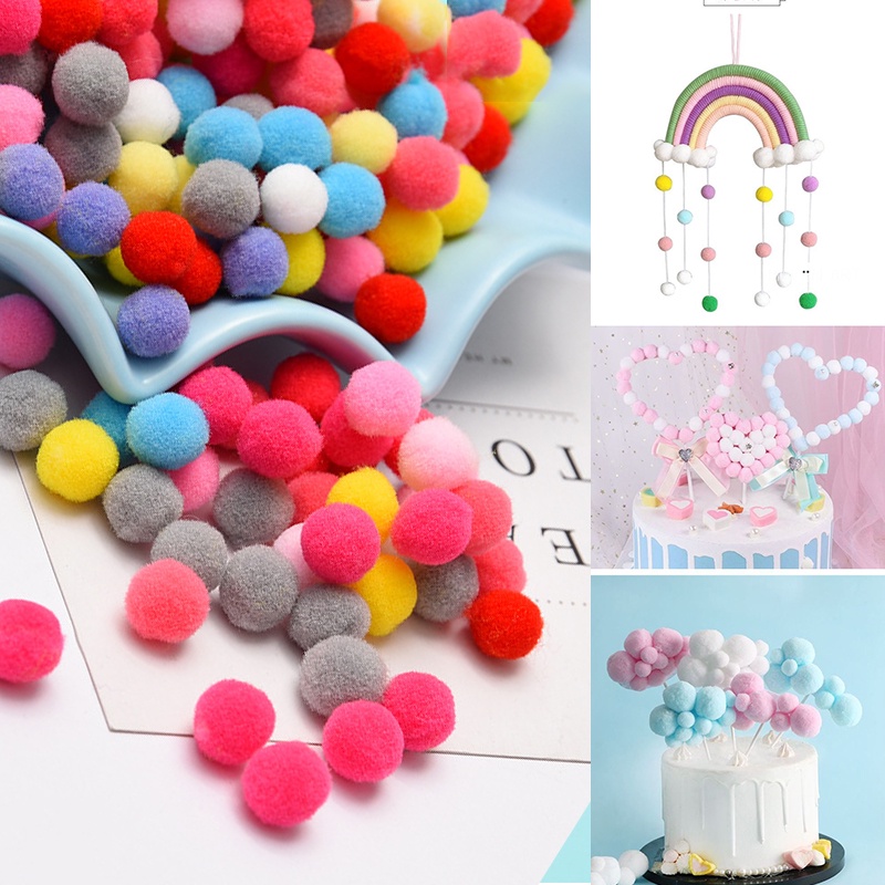 18 มม./25 มม.Multicolor Soft Fluffy Ball DIY วัสดุทําด้วยมือ 20-200 ชิ้น Pom Poms วัสดุตกแต่ง