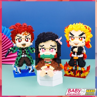 โมเดลตัวต่อนาโน รูปการ์ตูนอนิเมะดาบพิฆาตอสูร Kamado Tanjirou DIY ของเล่นสําหรับเด็ก