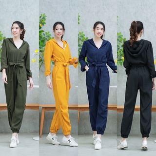 hbstation.shop เสื้อผ้าผู้หญิง Jumpsuit สีเขียวขี้ม้า เหลือง กรม ดำ พร้อมส่ง