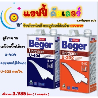 Beger ยูนีเทน B52 U-202 และ U-404 ทาเคลือบพื้นไม้สำหรับภายในและภายนอก ให้ฟิลม์เงาสูงแข็งแกร่ง ขนาด 1gl.