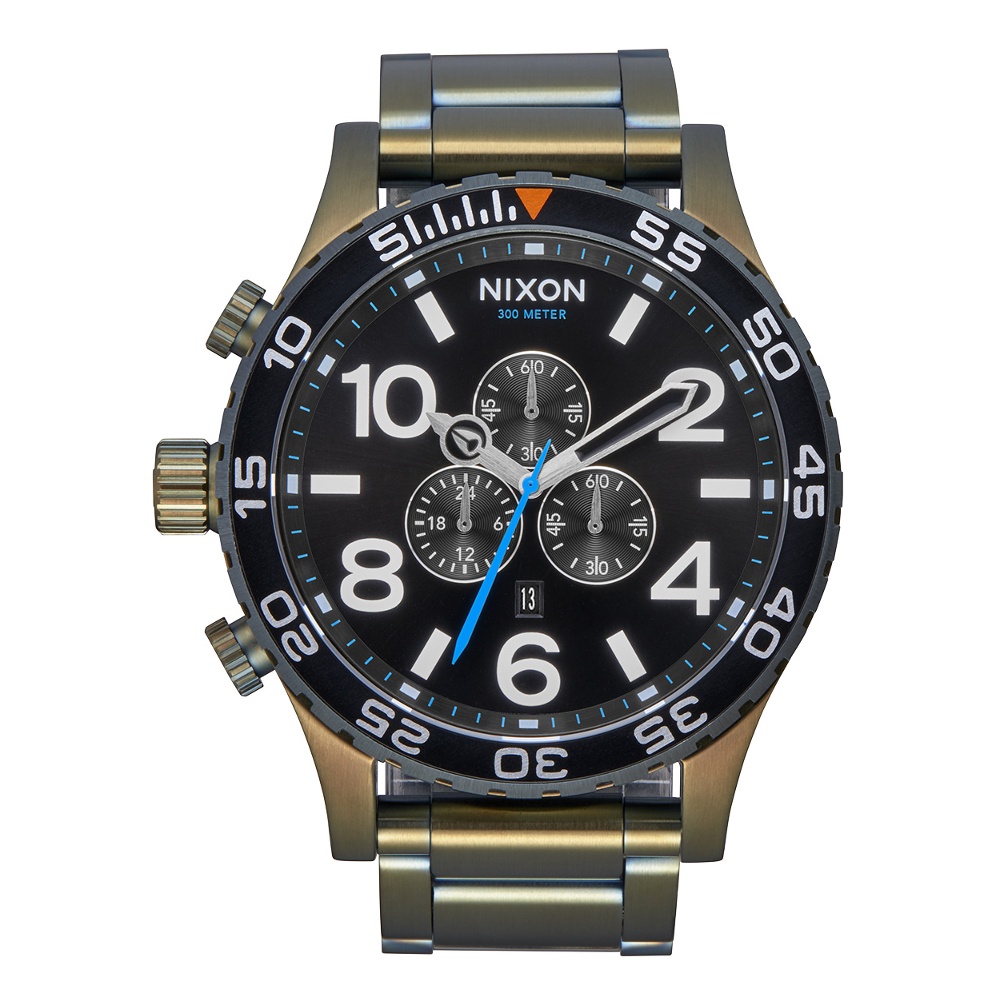 Nixon 51-30 Chrono รุ่น NXA0835092-00 นาฬิกาข้อมือผู้ชายสายสแตนเลส Black Sunray / Surplus หน้าปัด 51