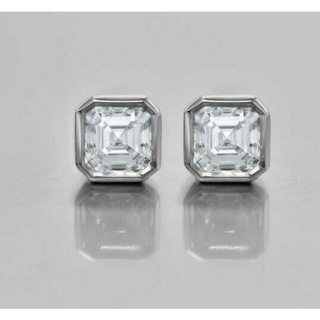 petchpilai ต่างหูasscher cut 1ct ฝังหุ้ม