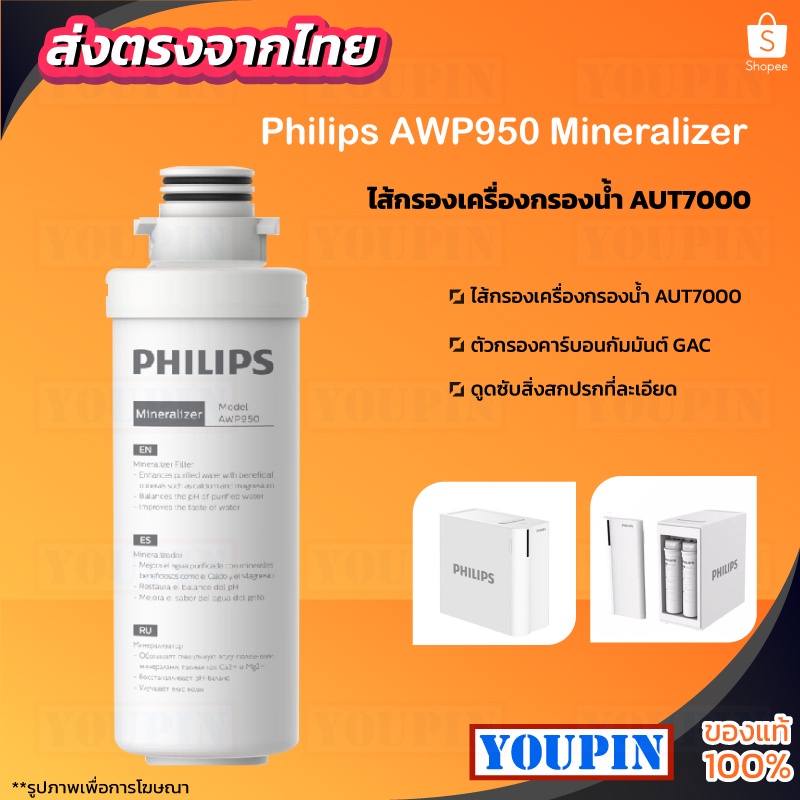 Philips AUT707/AUT731/AWP950 สำหรับเครื่องกรองน้ำรุ่น RO AUT7000 กำจัดไวรัสและแบคทีเรีย